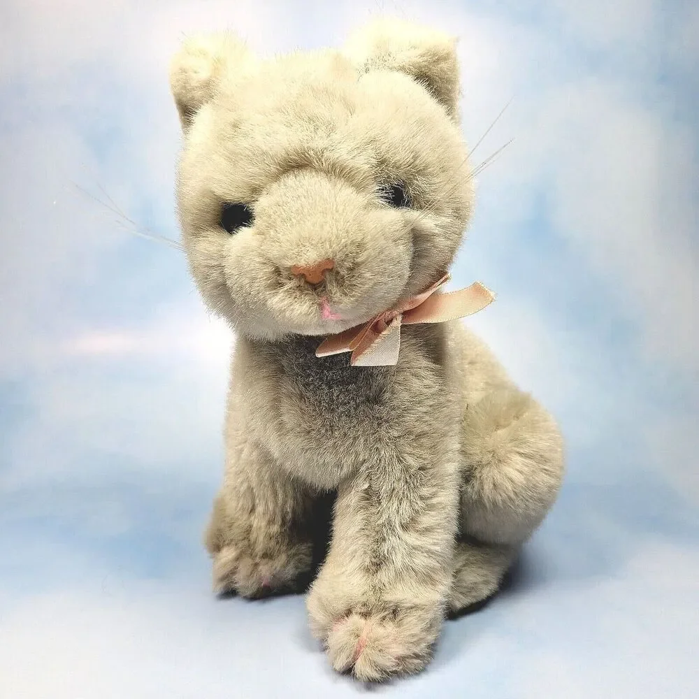 Vintage Rare Summit Collection Gray Kitten Cat Plush Toy Blue Eyes 1988